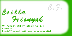 csilla frisnyak business card
